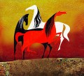 Dekor Acryl pferd und Stahlsand ORIGINALE abstrakte